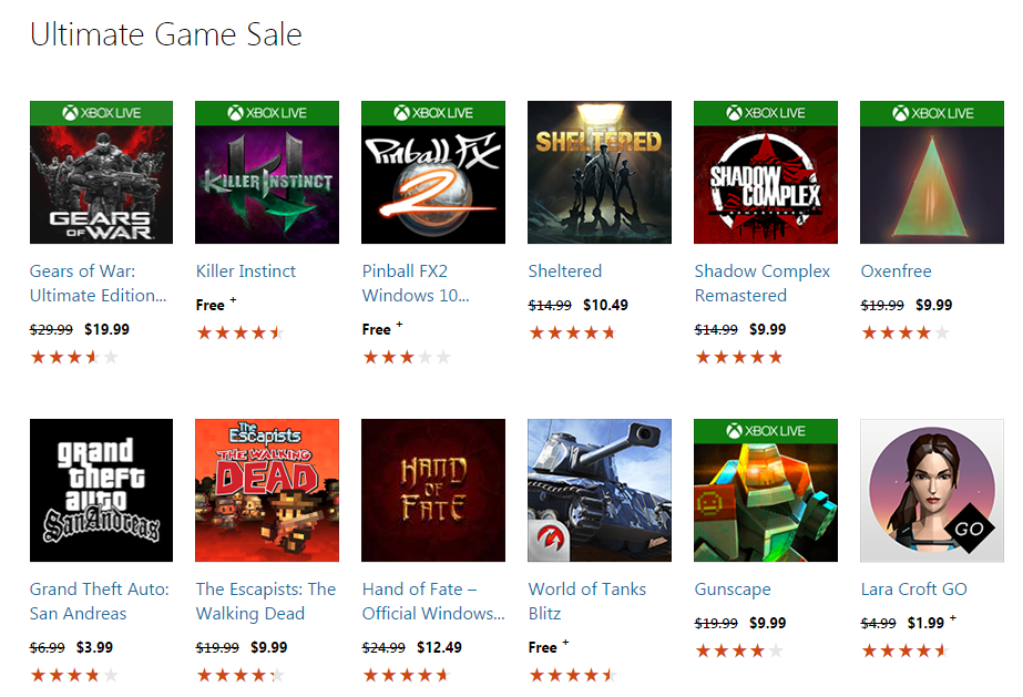 Ultimate Game Sale Microsoft store now offering some great 
